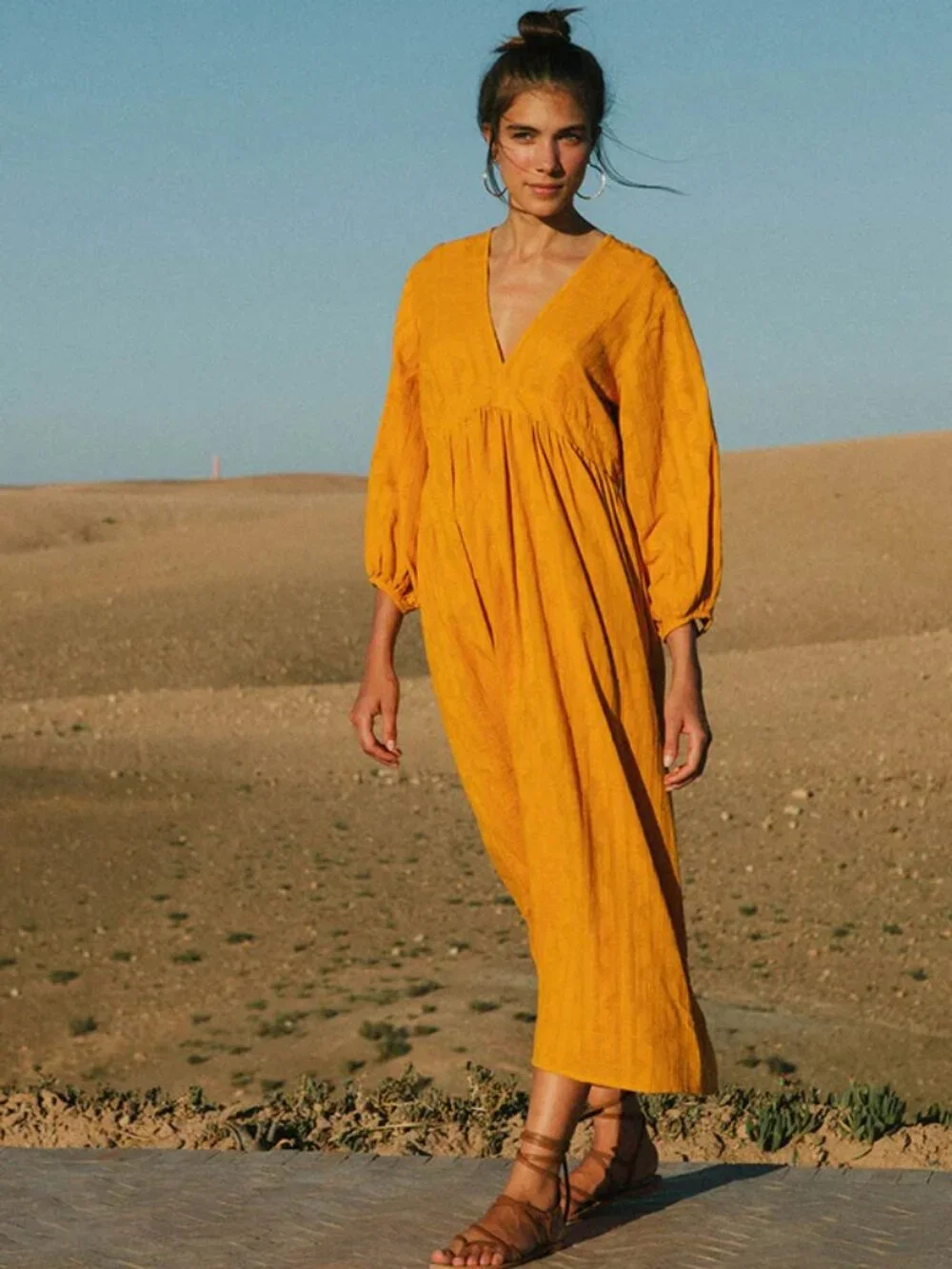 ROVE Alma Midi Dress Marigold Cotton - US 12 - Picture 1 of 8